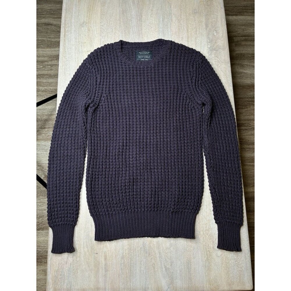 Allsaints Rok Crewneck Sweater in Purple Men's XS Chunky Knit